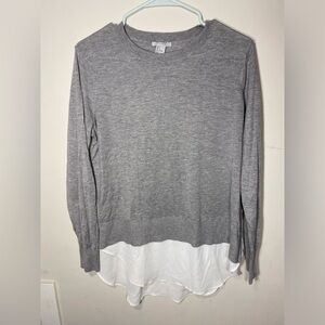 H&M sweater with shirt attachment | size large